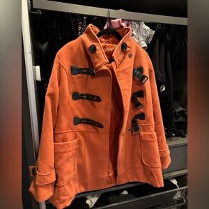 Orange Paparazzi Coat with toggle buttons. Size XL